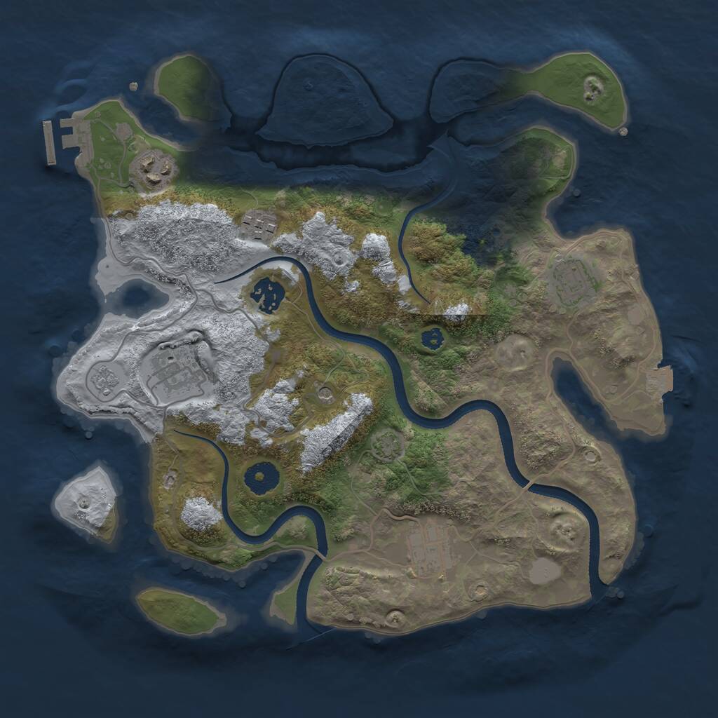 Rust Map: Procedural Map, Size: 3275, Seed: 1418, 11 Monuments