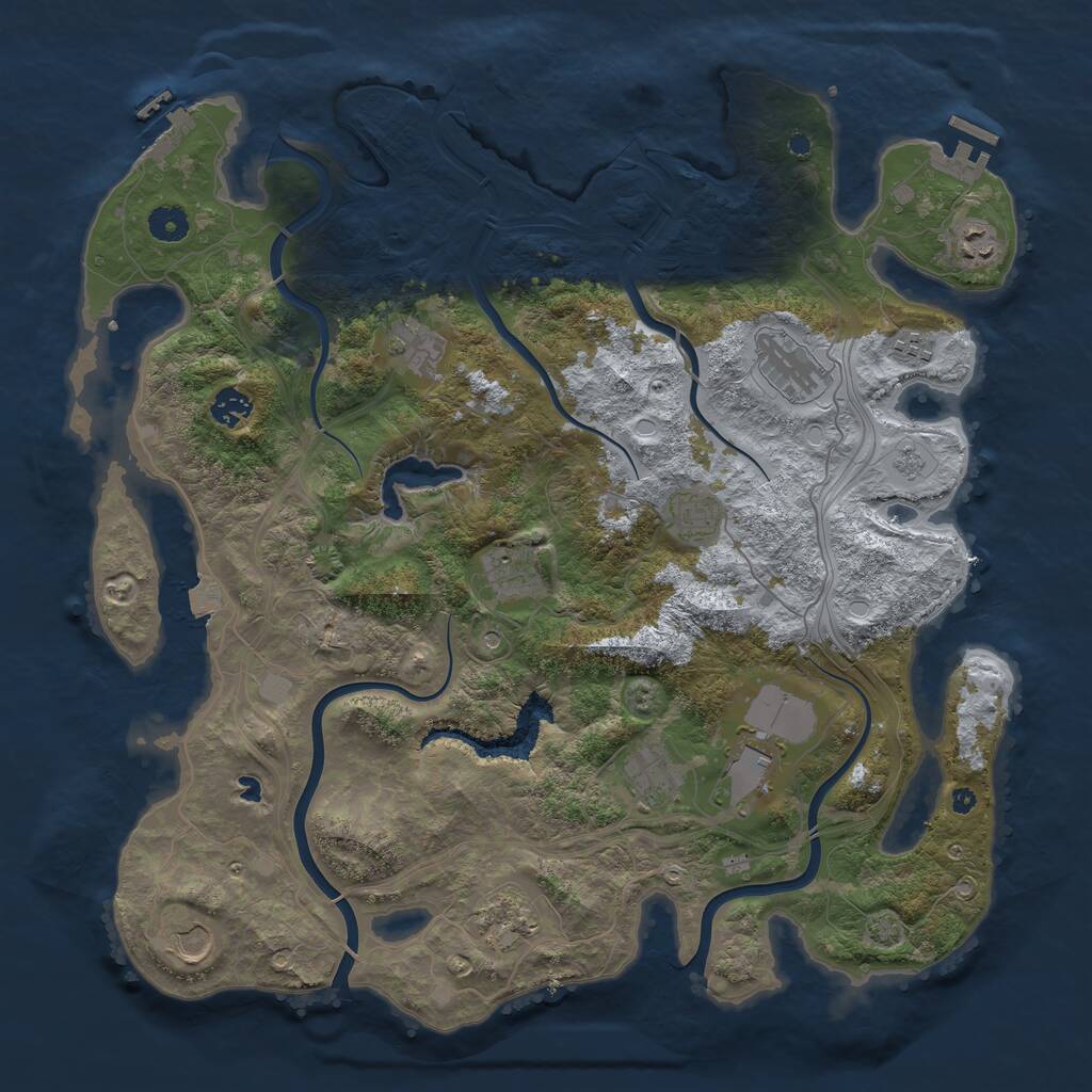 Rust Map: Procedural Map, Size: 4250, Seed: 790204349, 17 Monuments