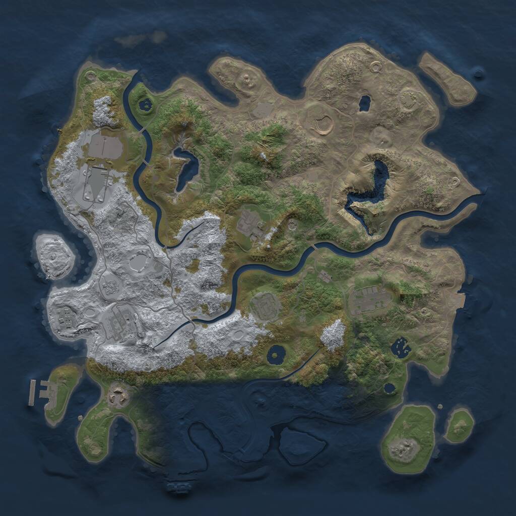 Rust Map: Procedural Map, Size: 4000, Seed: 1866443738, 15 Monuments