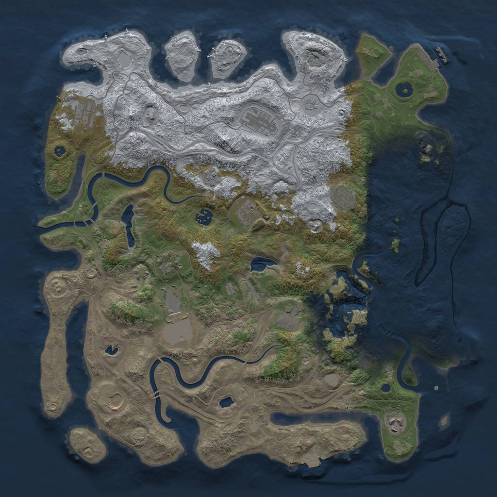 Rust Map: Procedural Map, Size: 4500, Seed: 292511675, 17 Monuments