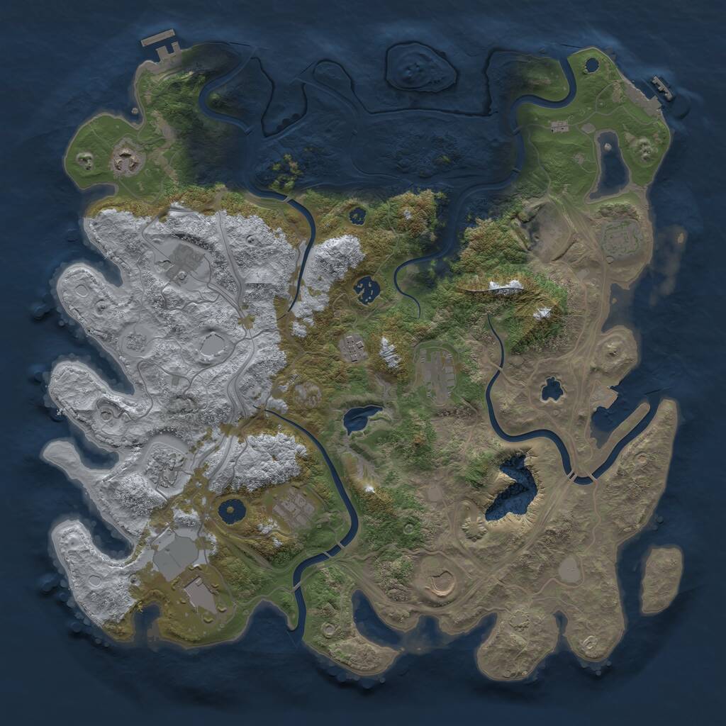 Rust Map: Procedural Map, Size: 4250, Seed: 1347288810, 17 Monuments
