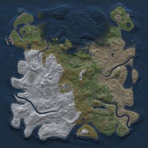 Thumbnail Rust Map: Procedural Map, Size: 4500, Seed: 1279144867, 16 Monuments