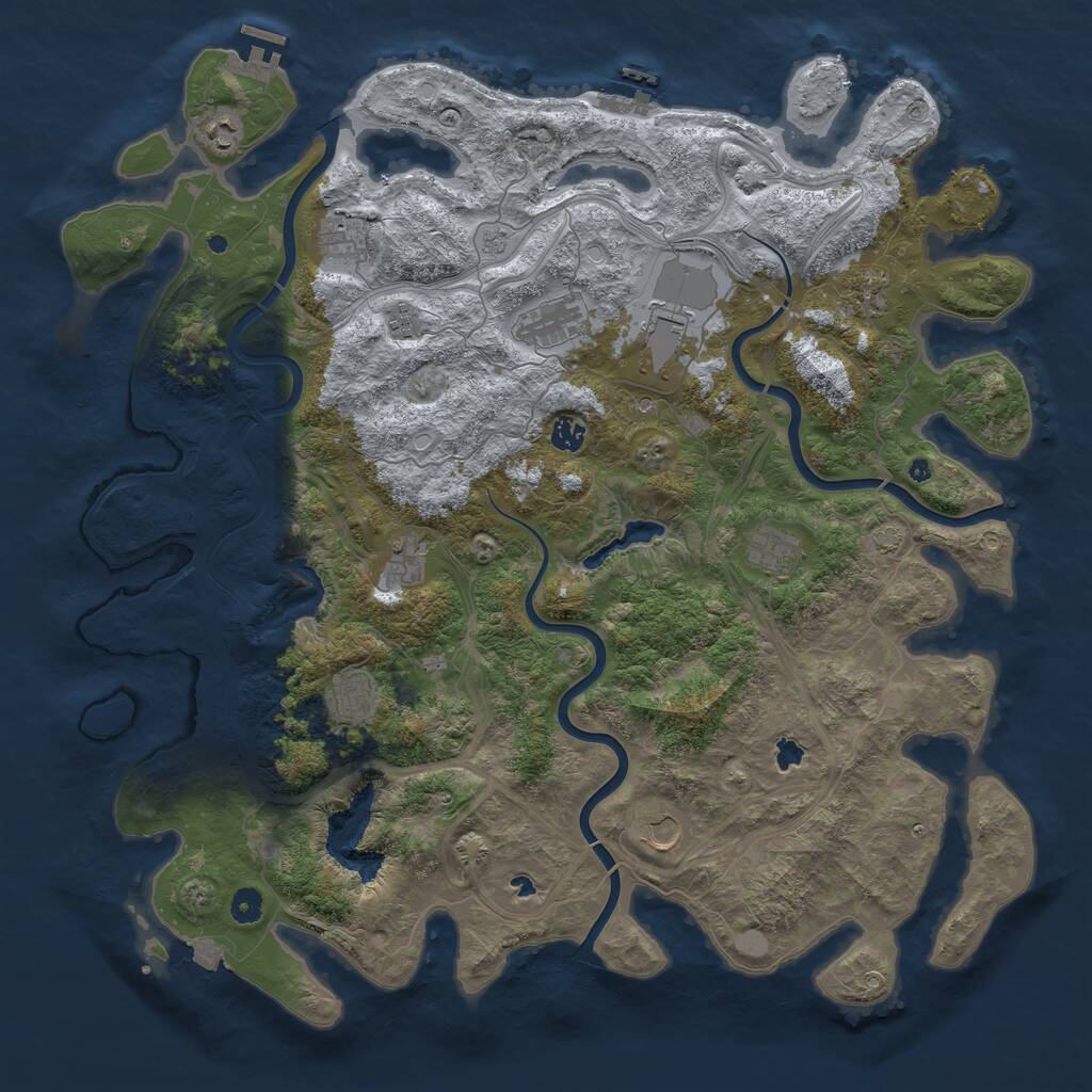 Rust Map: Procedural Map, Size: 4800, Seed: 1181202485, 17 Monuments
