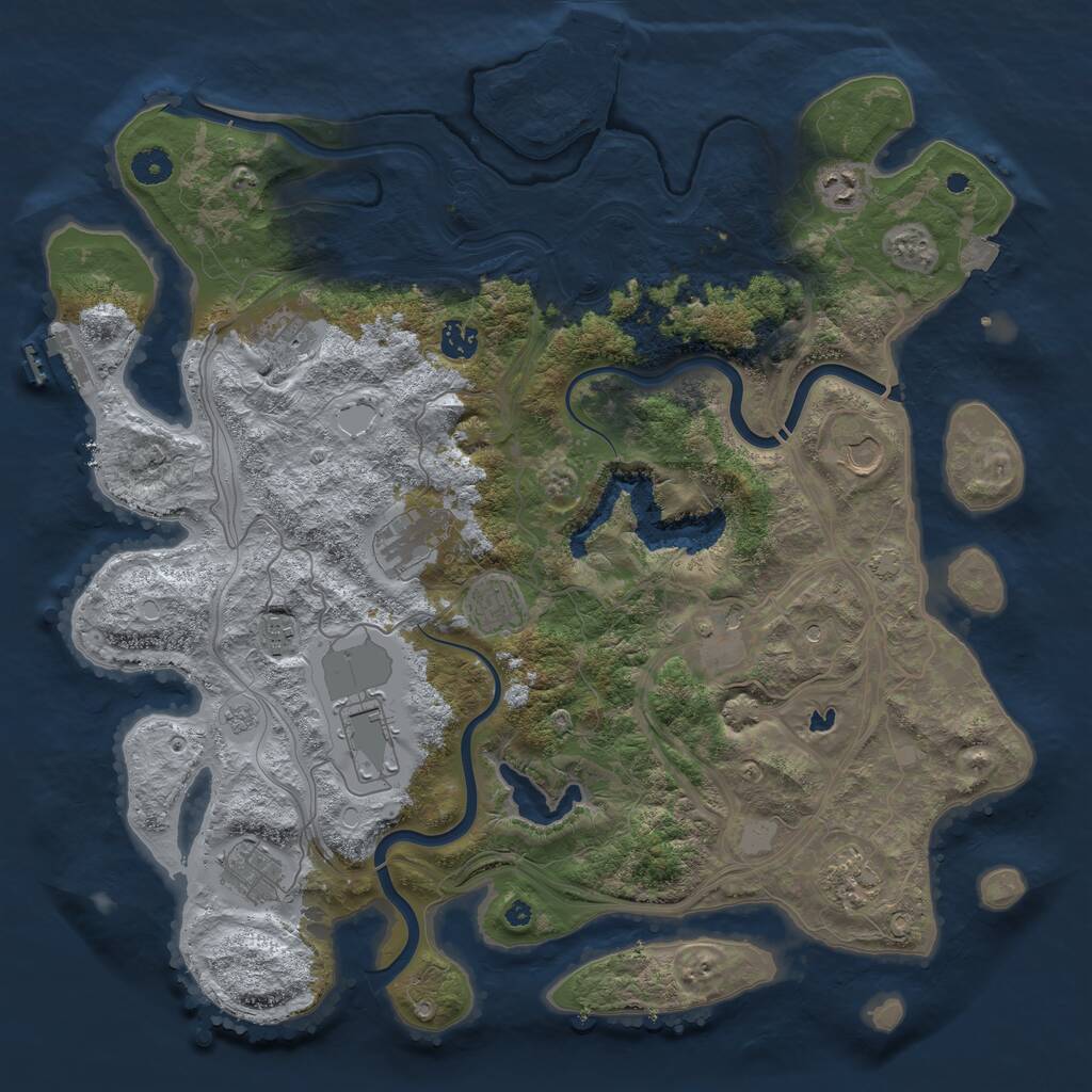 Rust Map: Procedural Map, Size: 4250, Seed: 45456789, 17 Monuments