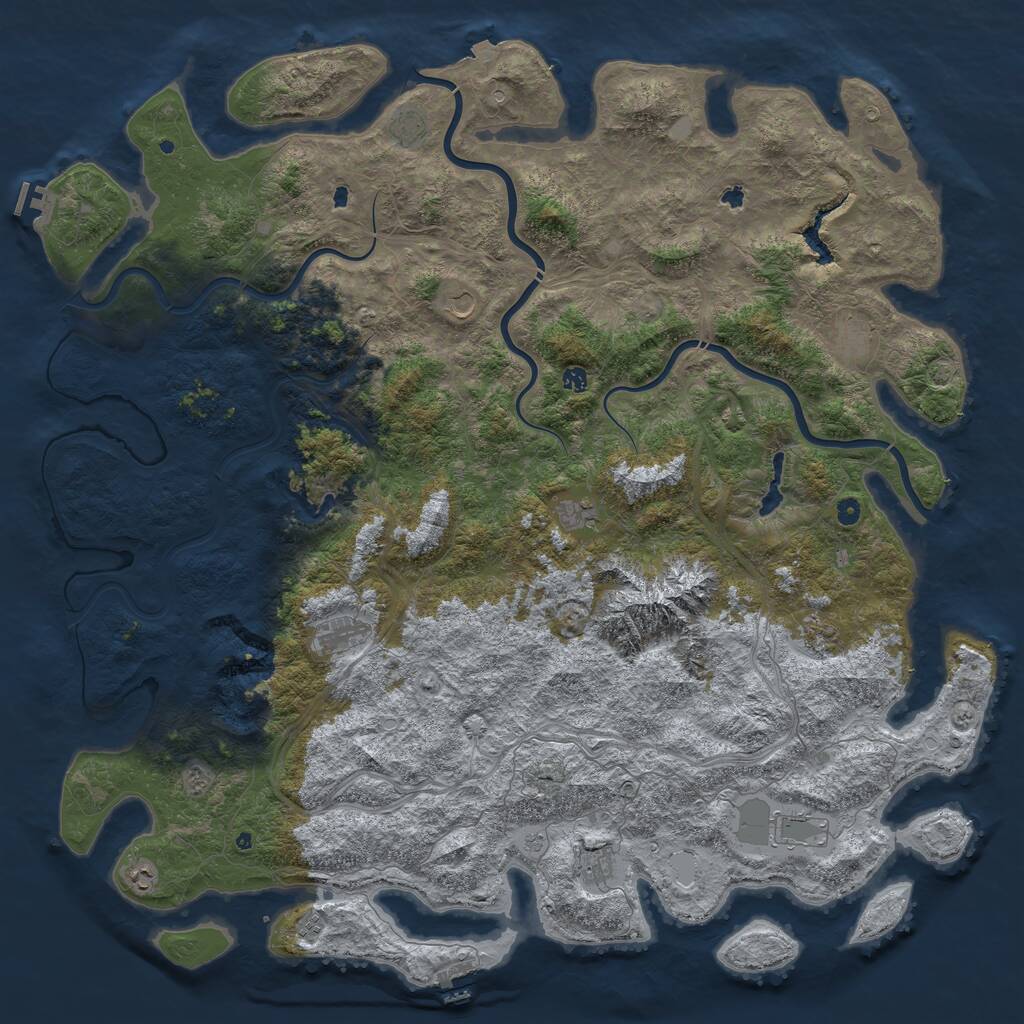 Rust Map: Procedural Map, Size: 6000, Seed: 40286333, 17 Monuments