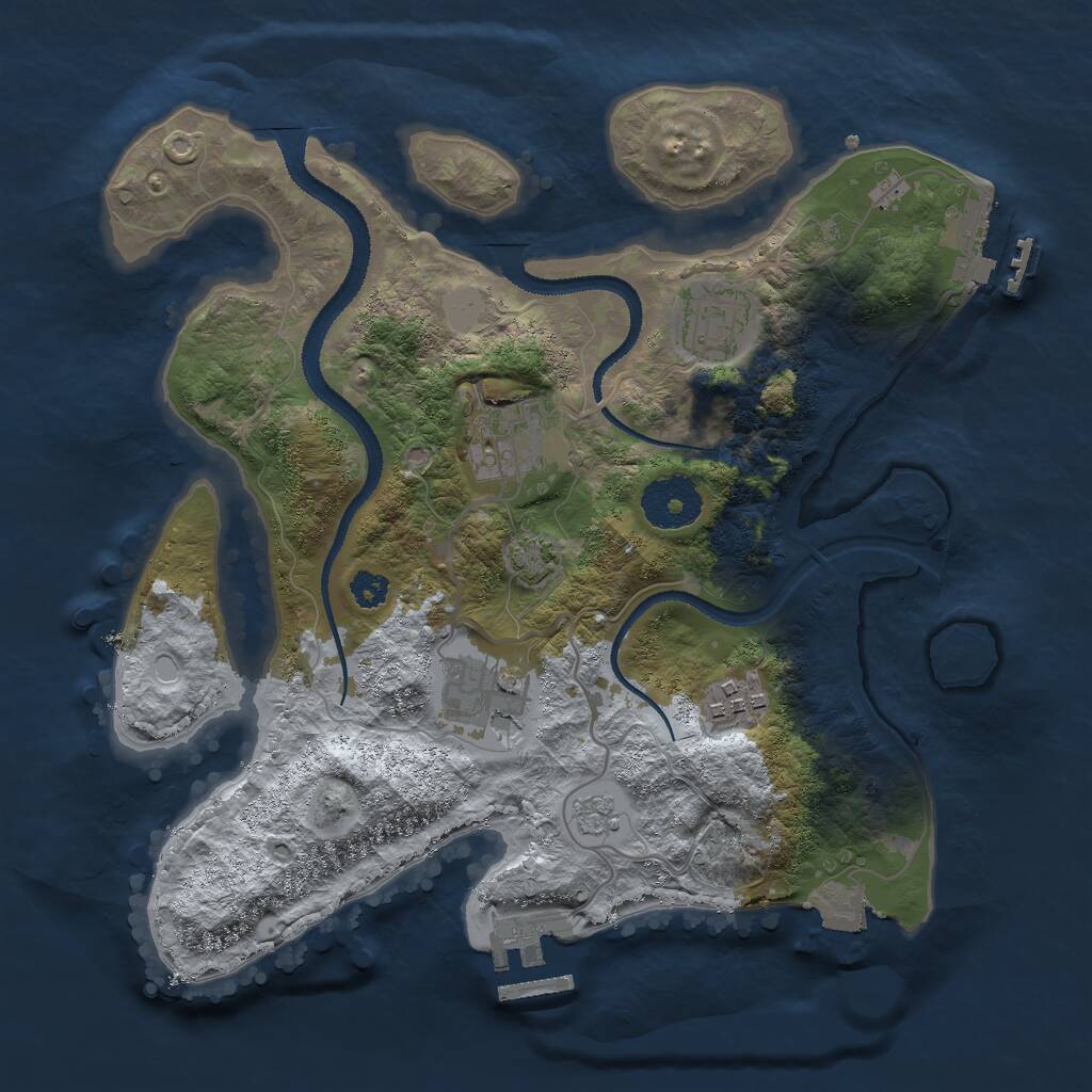 Rust Map: Procedural Map, Size: 2900, Seed: 54646576, 9 Monuments