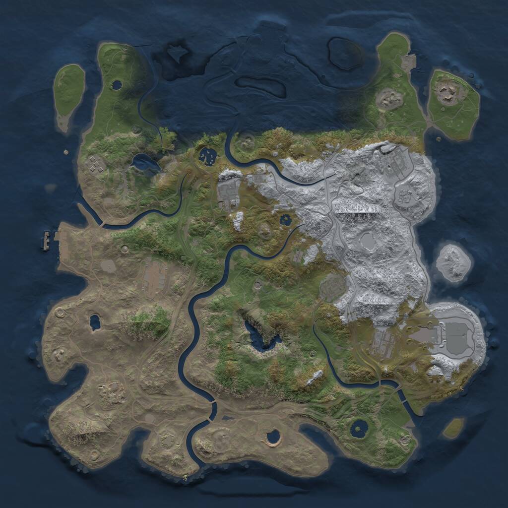 Rust Map: Procedural Map, Size: 4250, Seed: 895137065, 17 Monuments