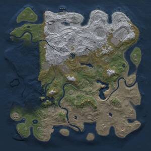 Thumbnail Rust Map: Procedural Map, Size: 4500, Seed: 231315913, 17 Monuments