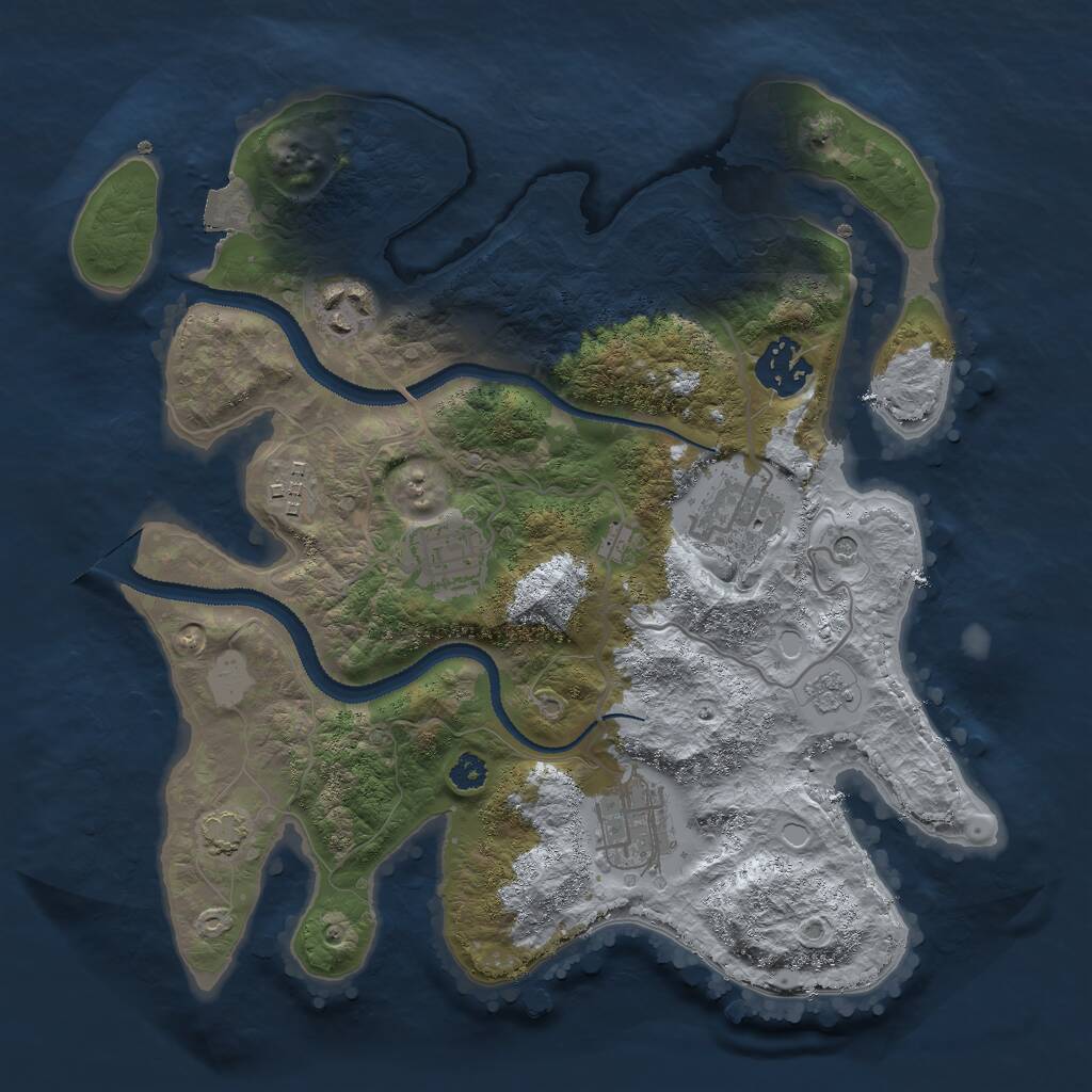 Rust Map: Procedural Map, Size: 3000, Seed: 559555343, 10 Monuments