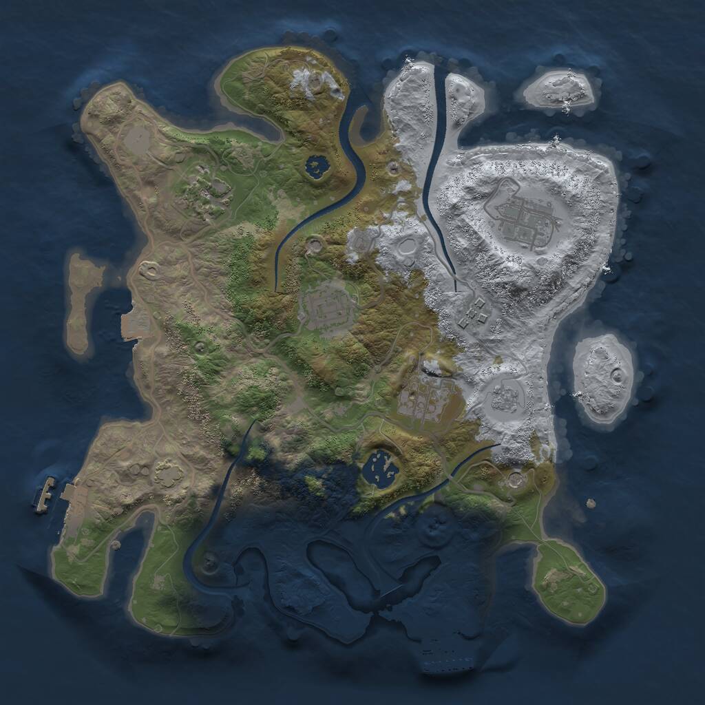 Rust Map: Procedural Map, Size: 3000, Seed: 4022026, 12 Monuments