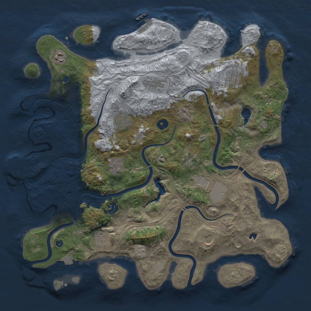 Rust Map: Procedural Map, Size: 4250, Seed: 951964156, 17 Monuments