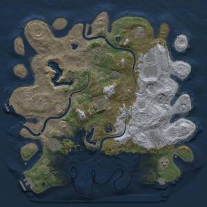 Thumbnail Rust Map: Procedural Map, Size: 4000, Seed: 70704854, 17 Monuments