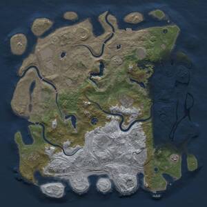 Thumbnail Rust Map: Procedural Map, Size: 4500, Seed: 1852196863, 17 Monuments
