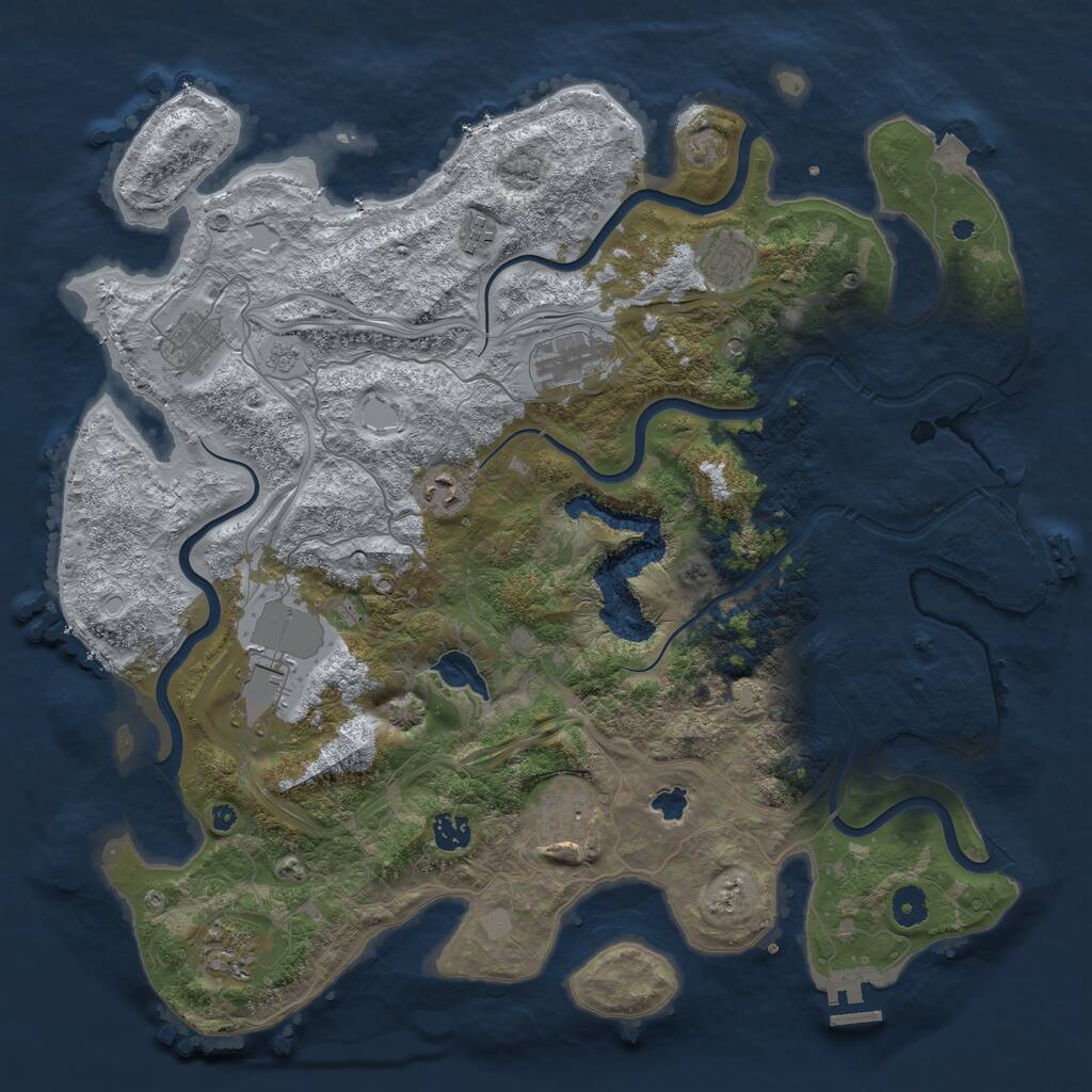 Rust Map: Procedural Map, Size: 4250, Seed: 1837517674, 15 Monuments