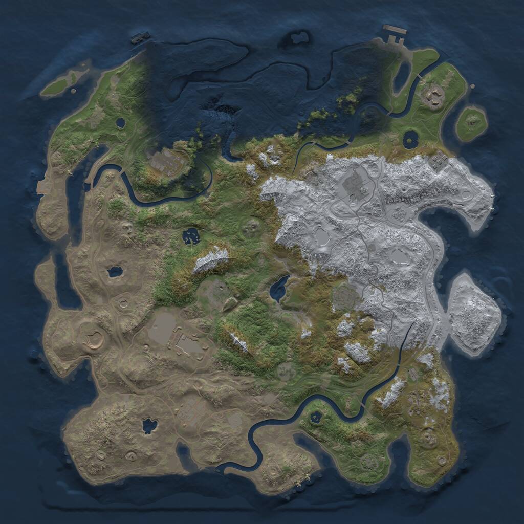 Rust Map: Procedural Map, Size: 4500, Seed: 898787632, 17 Monuments