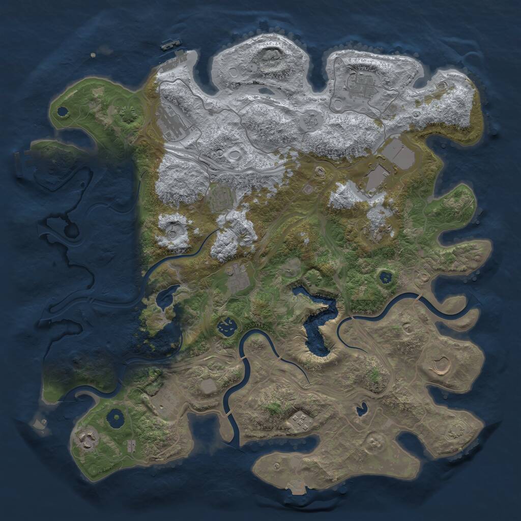 Rust Map: Procedural Map, Size: 4250, Seed: 624924627, 17 Monuments