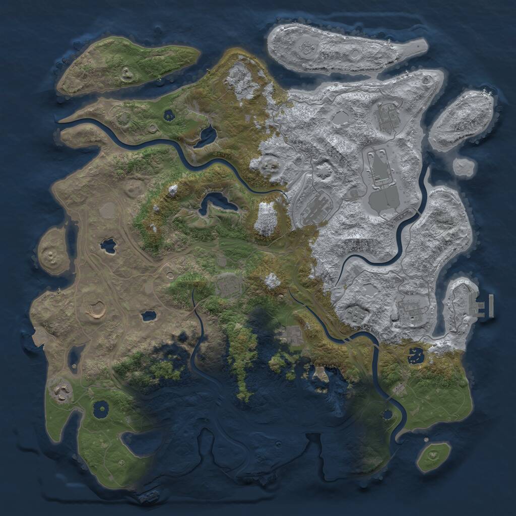 Rust Map: Procedural Map, Size: 4500, Seed: 773422259, 17 Monuments