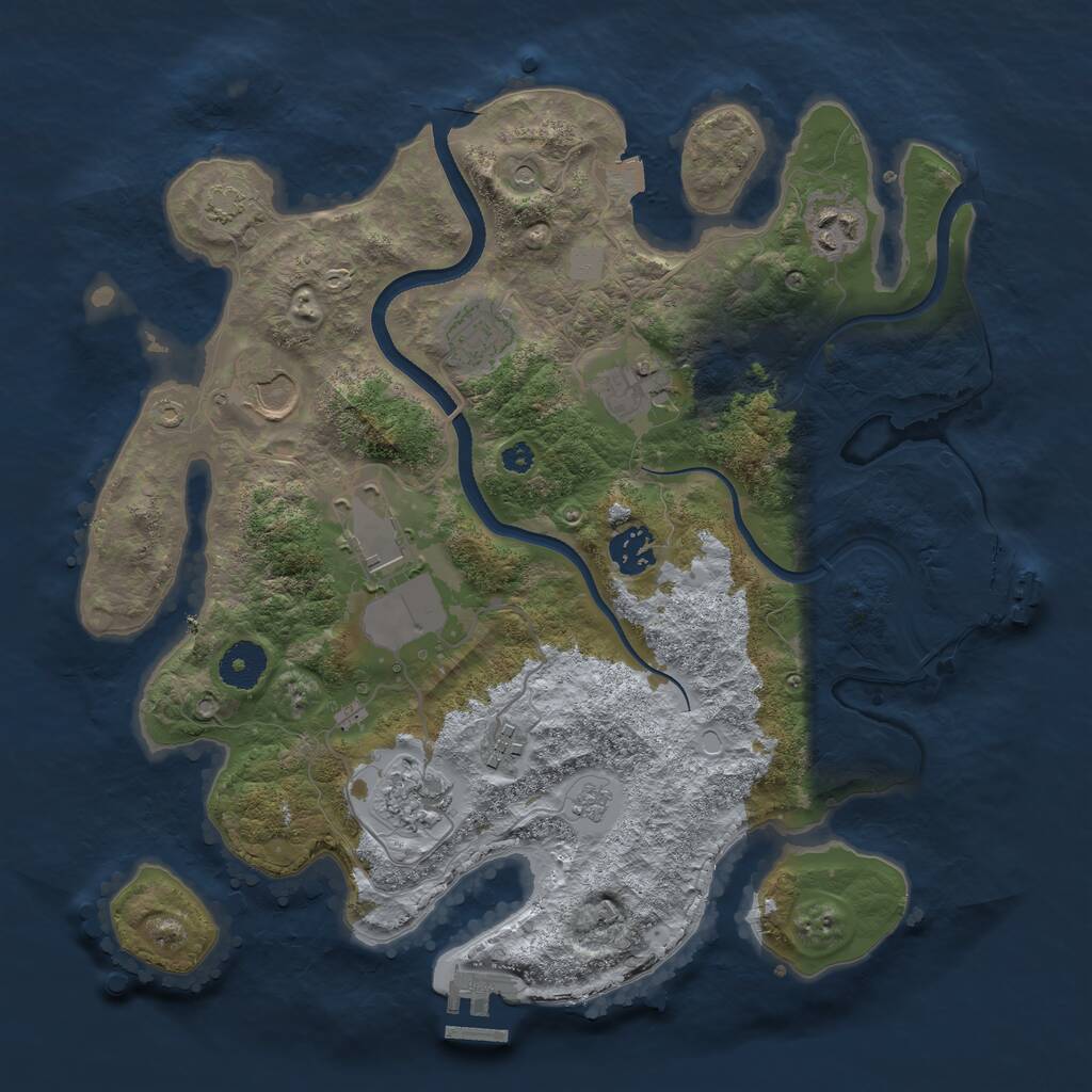 Rust Map: Procedural Map, Size: 3500, Seed: 2478767, 14 Monuments
