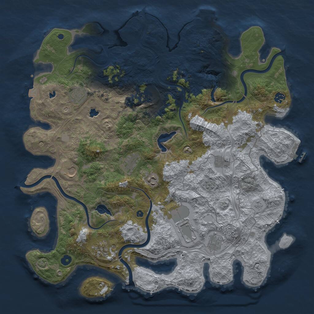 Rust Map: Procedural Map, Size: 4500, Seed: 453696756, 17 Monuments