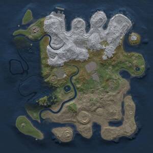 Thumbnail Rust Map: Procedural Map, Size: 3500, Seed: 814439923, 12 Monuments