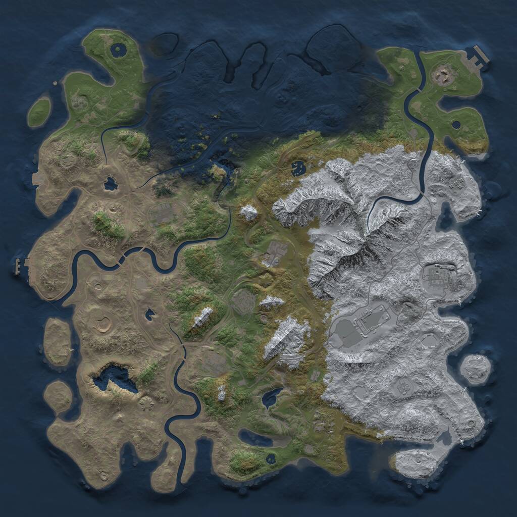 Rust Map: Procedural Map, Size: 5000, Seed: 1562127552, 17 Monuments