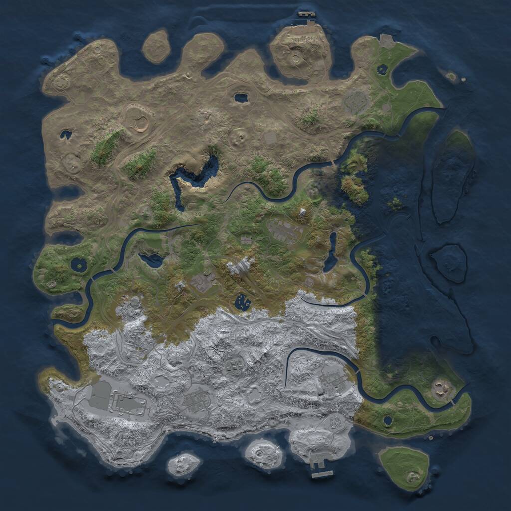 Rust Map: Procedural Map, Size: 4800, Seed: 1168349732, 17 Monuments