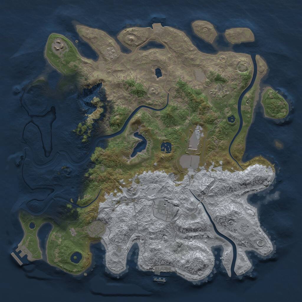 Rust Map: Procedural Map, Size: 4000, Seed: 280, 13 Monuments