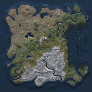 Thumbnail Rust Map: Procedural Map, Size: 4500, Seed: 33356764, 16 Monuments