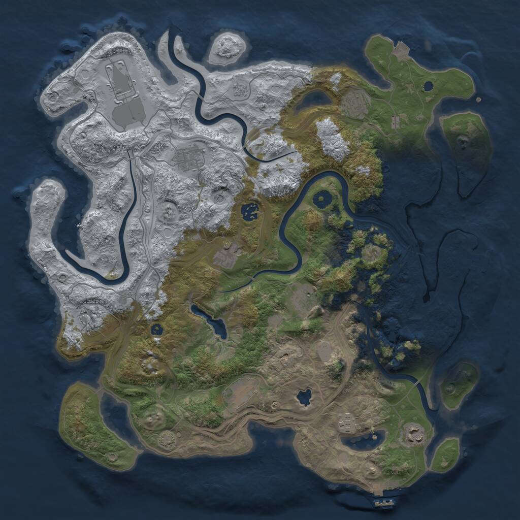 Rust Map: Procedural Map, Size: 4250, Seed: 436057112, 16 Monuments