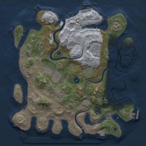 Thumbnail Rust Map: Procedural Map, Size: 3500, Seed: 1653344517, 14 Monuments