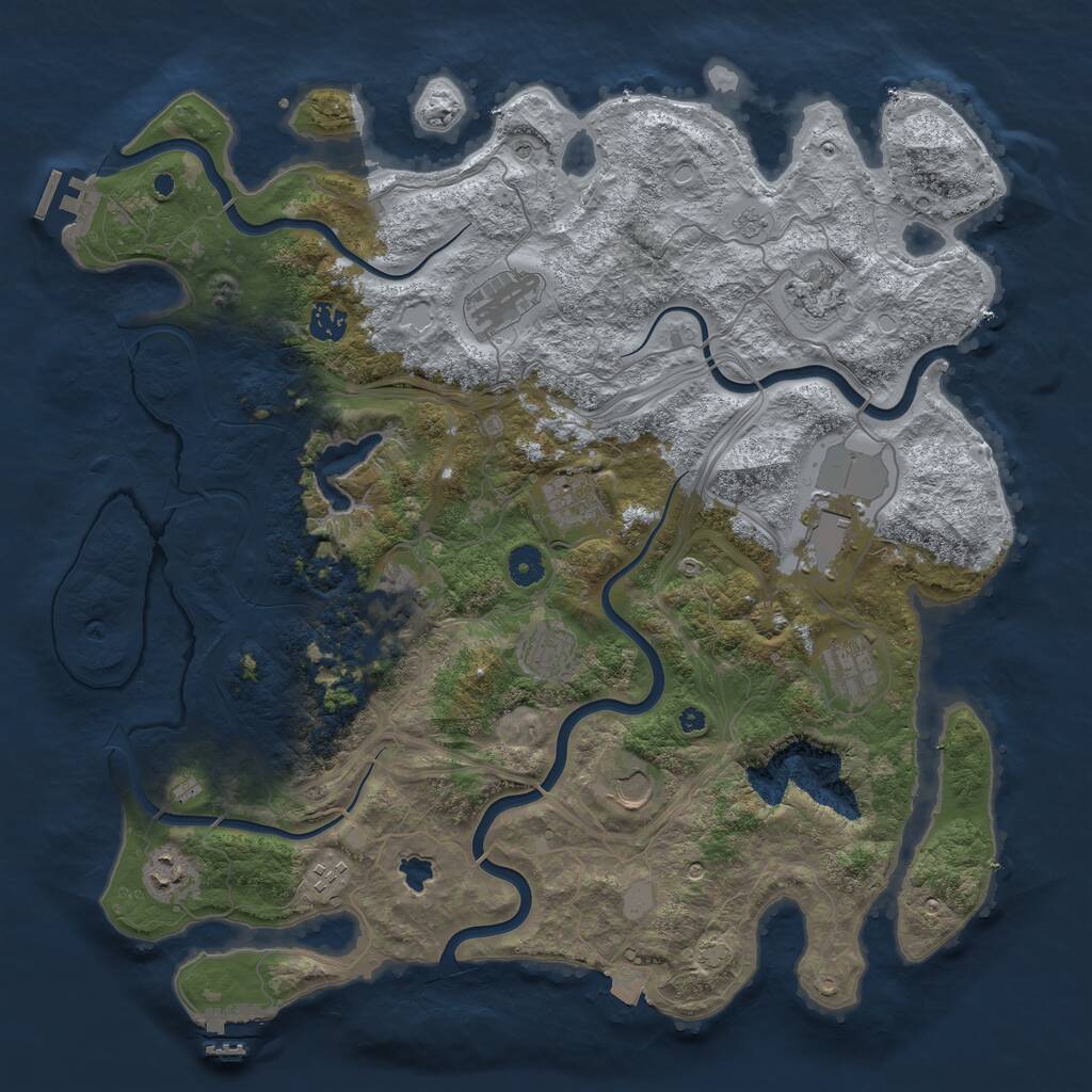Rust Map: Procedural Map, Size: 4250, Seed: 1631683879, 17 Monuments