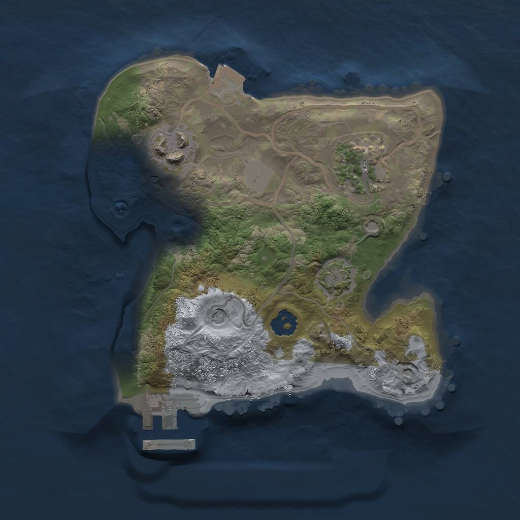 Rust Map: Procedural Map, Size: 2000, Seed: 197399047, 6 Monuments