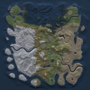 Thumbnail Rust Map: Procedural Map, Size: 4500, Seed: 236514280, 14 Monuments