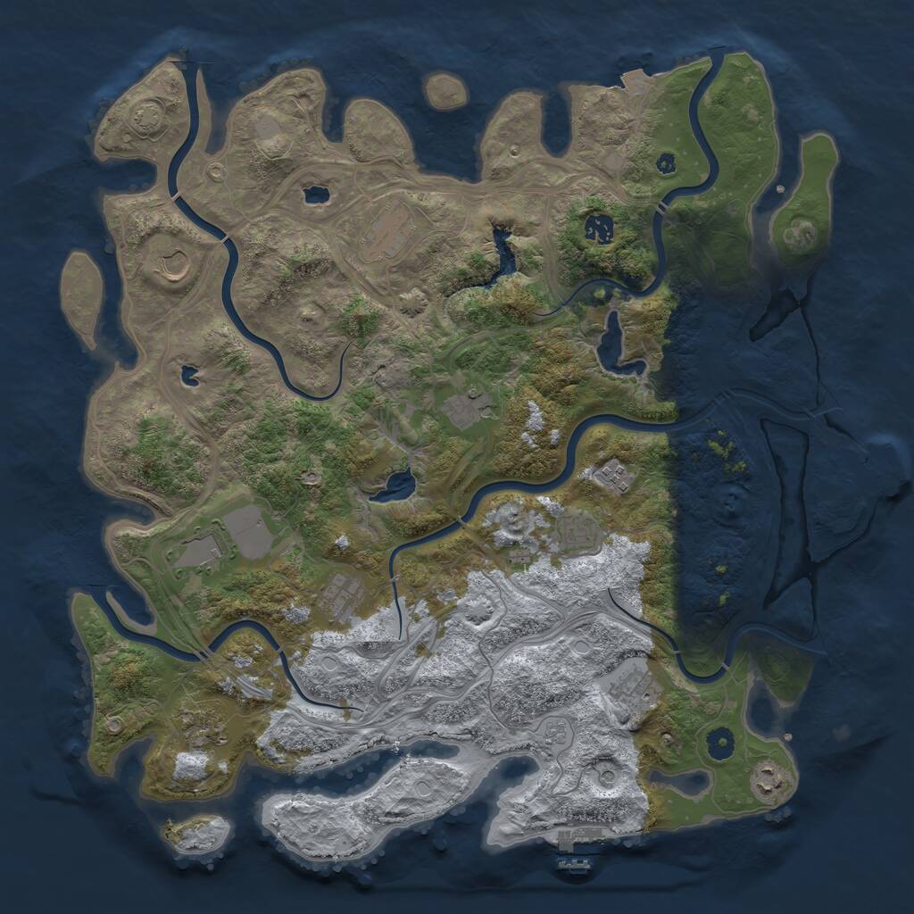 Rust Map: Procedural Map, Size: 4500, Seed: 1644822068, 17 Monuments