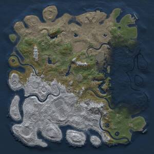 Thumbnail Rust Map: Procedural Map, Size: 5000, Seed: 357692427, 17 Monuments