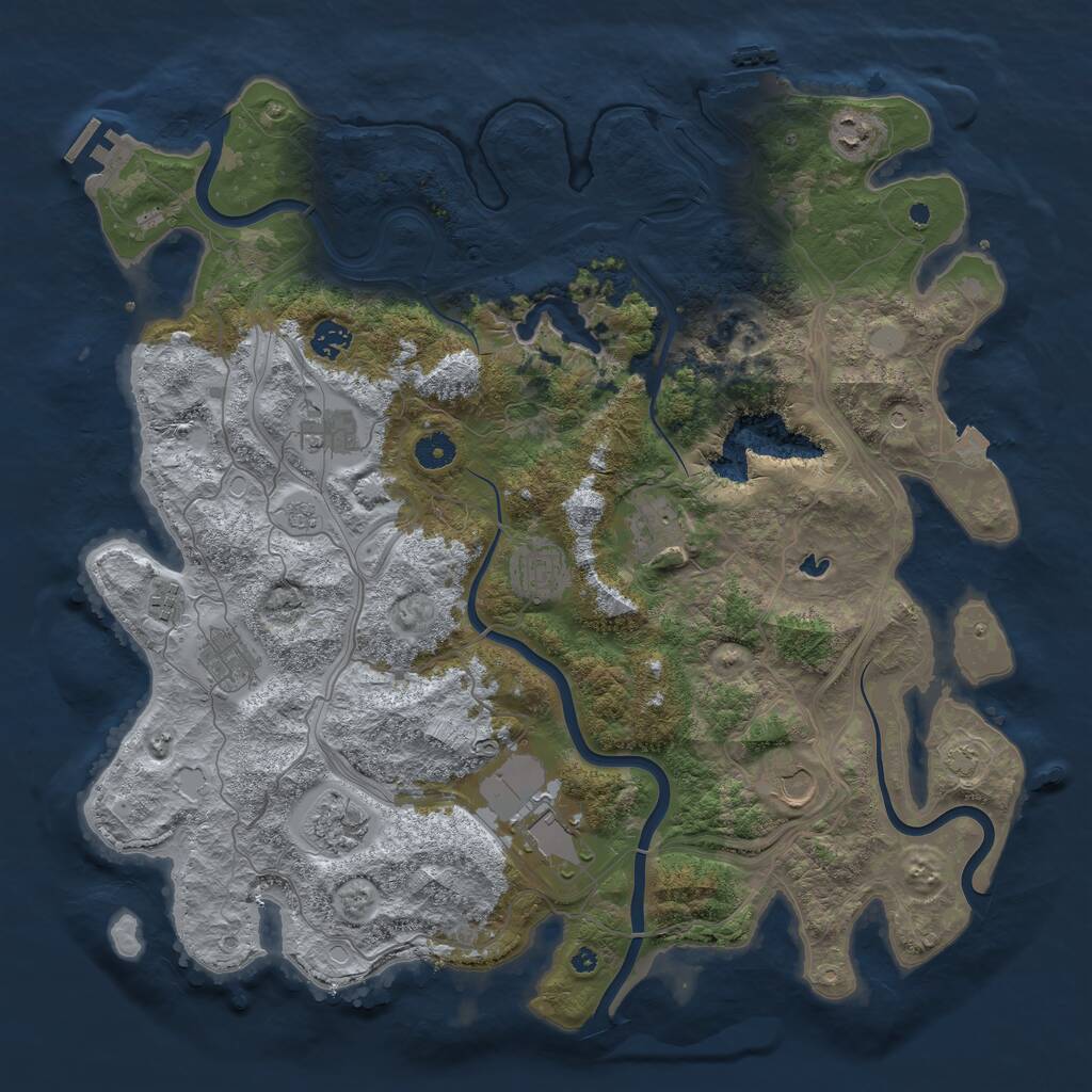 Rust Map: Procedural Map, Size: 4300, Seed: 669323020, 16 Monuments