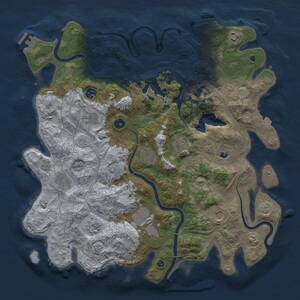 Thumbnail Rust Map: Procedural Map, Size: 4300, Seed: 669323020, 16 Monuments