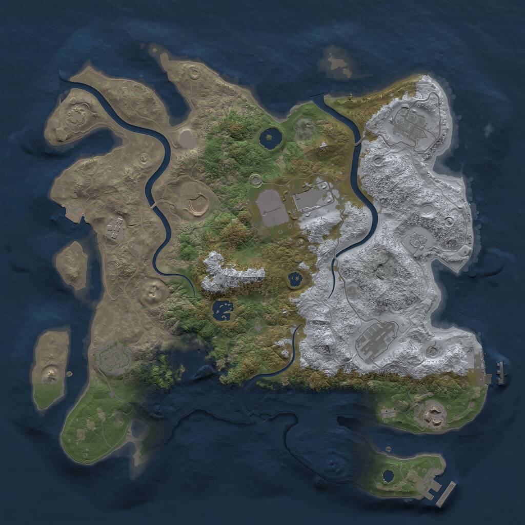 Rust Map: Procedural Map, Size: 3700, Seed: 97172609, 15 Monuments