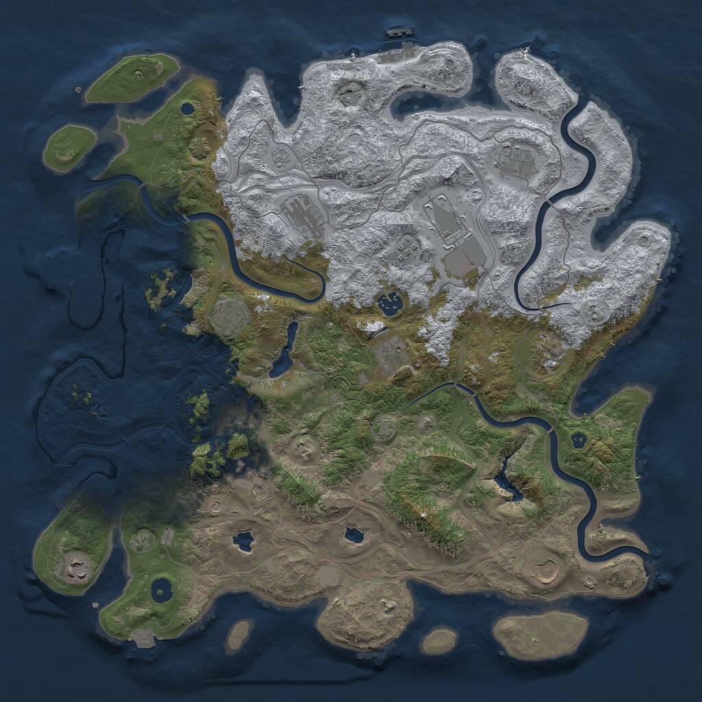Rust Map: Procedural Map, Size: 4500, Seed: 618521306, 17 Monuments