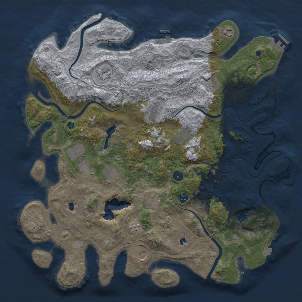 Rust Map: Procedural Map, Size: 4500, Seed: 74231802, 17 Monuments