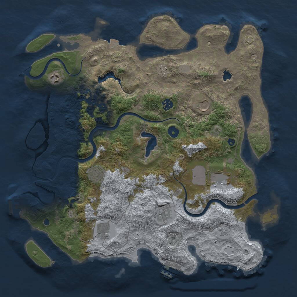 Rust Map: Procedural Map, Size: 4000, Seed: 435683984, 14 Monuments