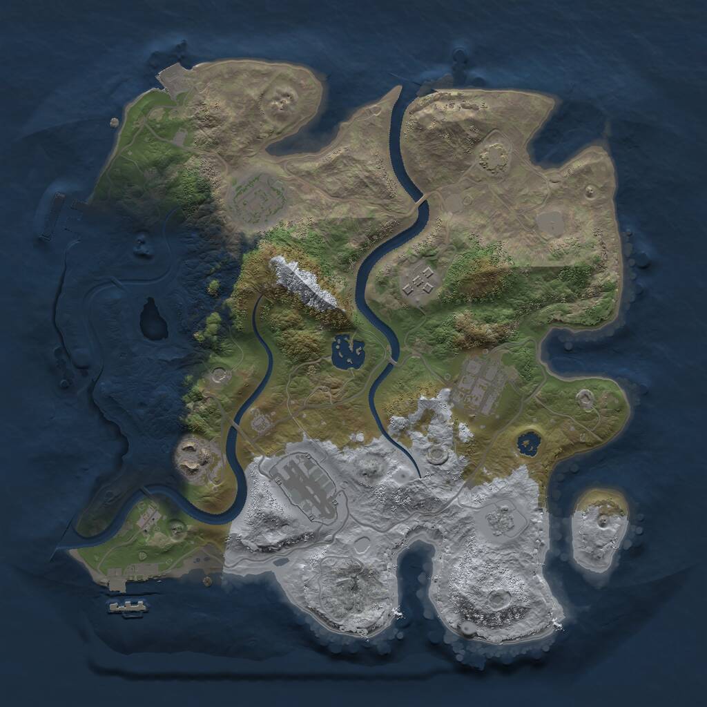 Rust Map: Procedural Map, Size: 3000, Seed: 789148621, 12 Monuments