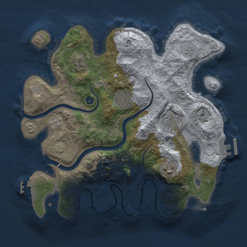 Rust Map: Procedural Map, Size: 3000, Seed: 1416123413, 11 Monuments