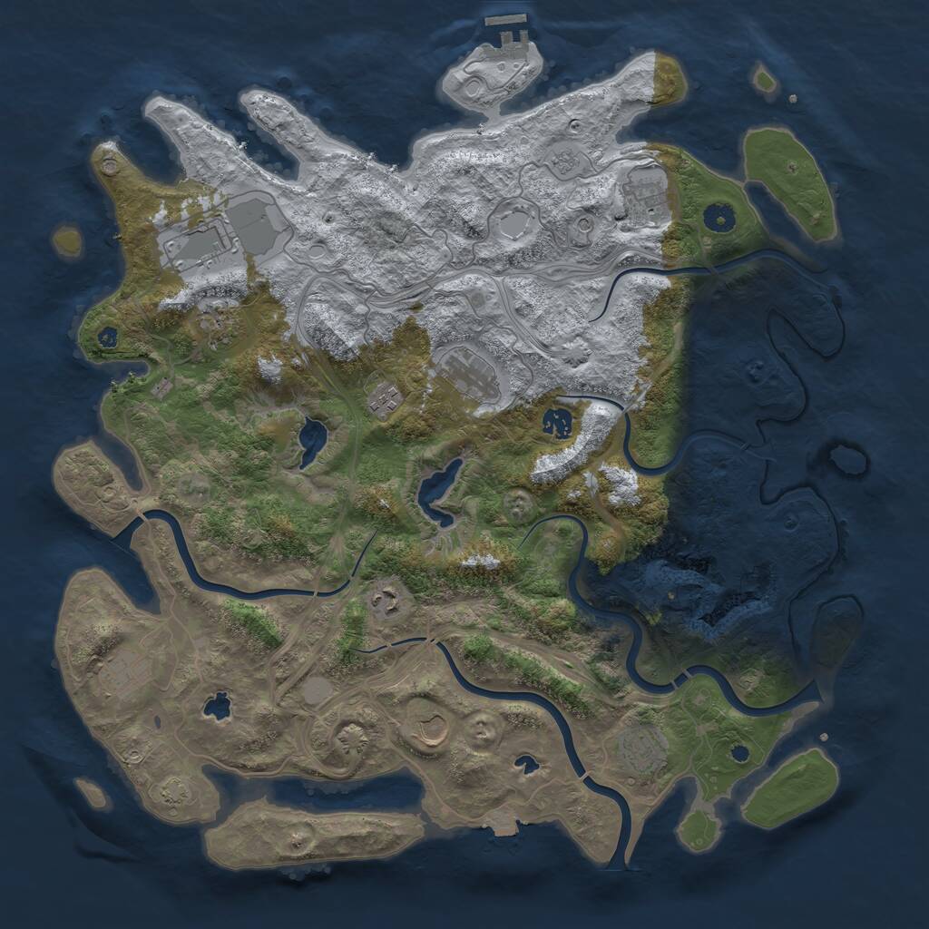 Rust Map: Procedural Map, Size: 4500, Seed: 1685672451, 15 Monuments