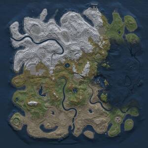 Thumbnail Rust Map: Procedural Map, Size: 4500, Seed: 724150238, 16 Monuments