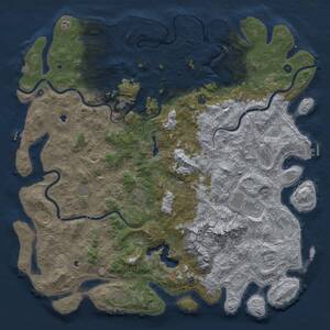 Thumbnail Rust Map: Procedural Map, Size: 6000, Seed: 502188737, 17 Monuments