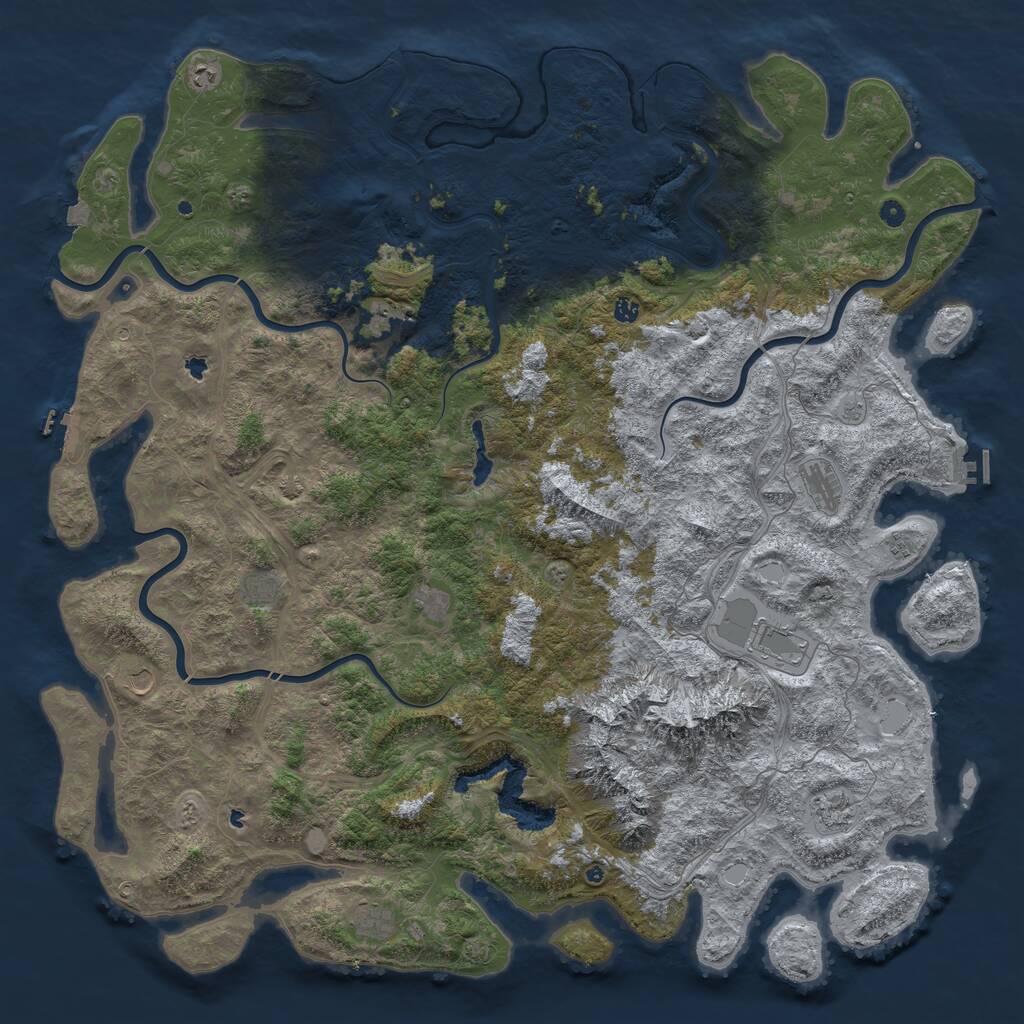 Rust Map: Procedural Map, Size: 6000, Seed: 502188737, 17 Monuments