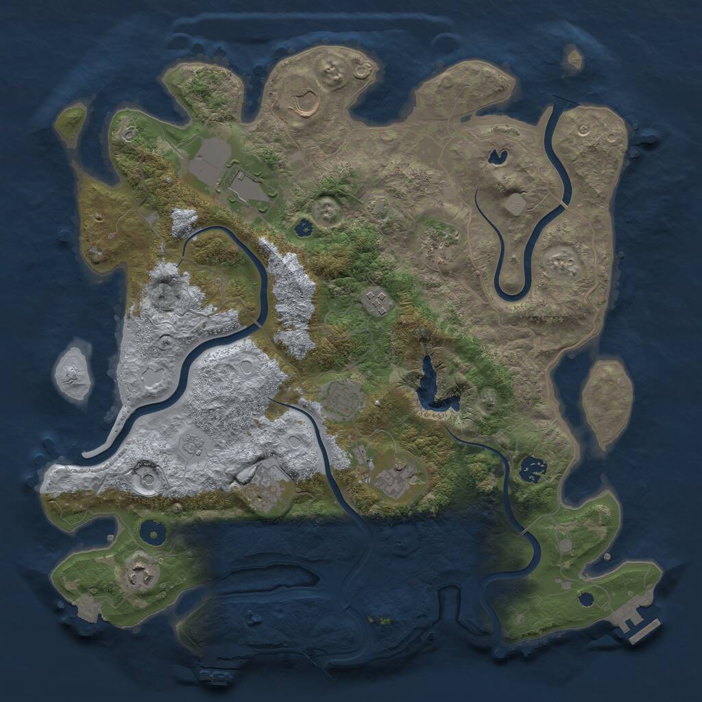 Rust Map: Procedural Map, Size: 4000, Seed: 965470642, 15 Monuments
