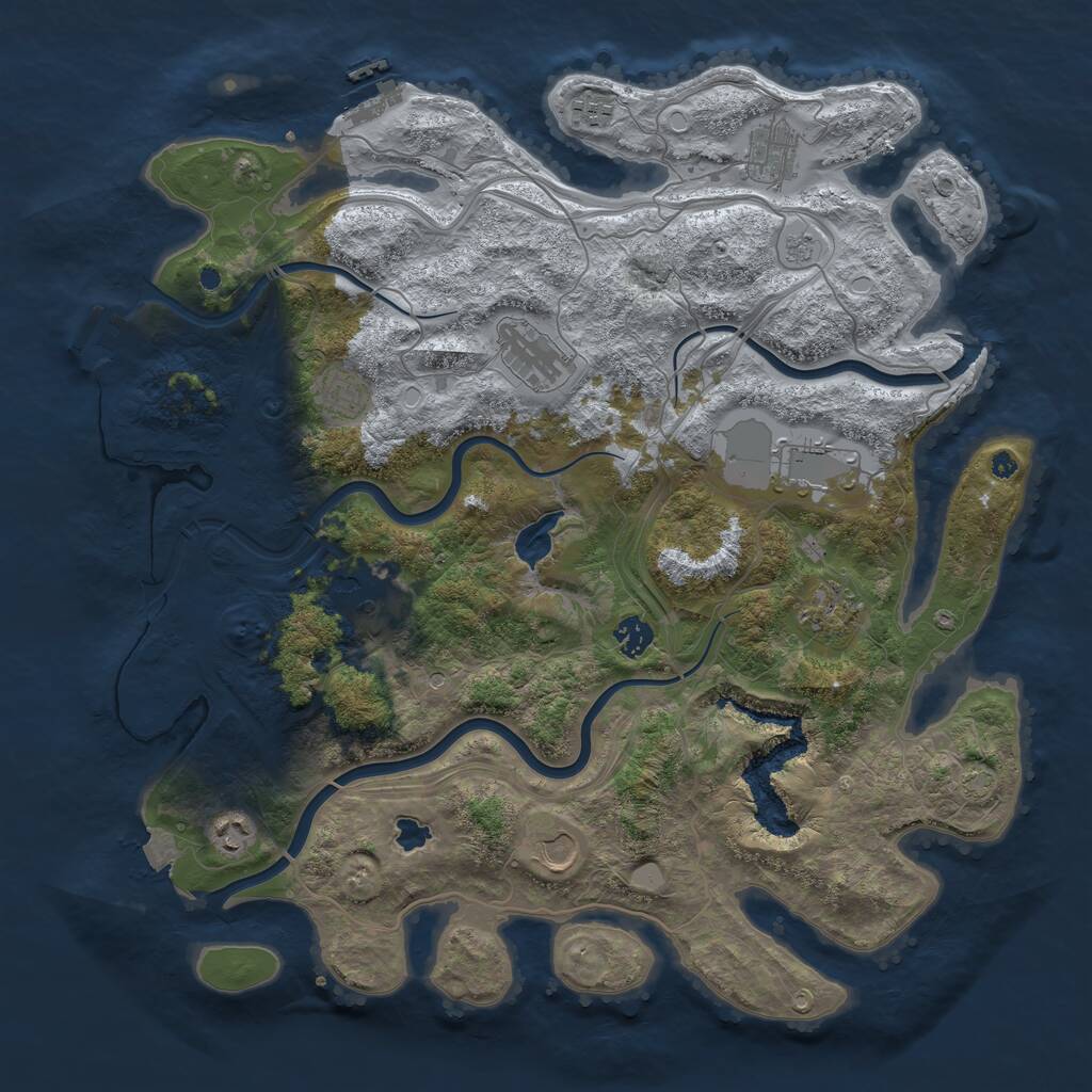 Rust Map: Procedural Map, Size: 4250, Seed: 1950115858, 16 Monuments