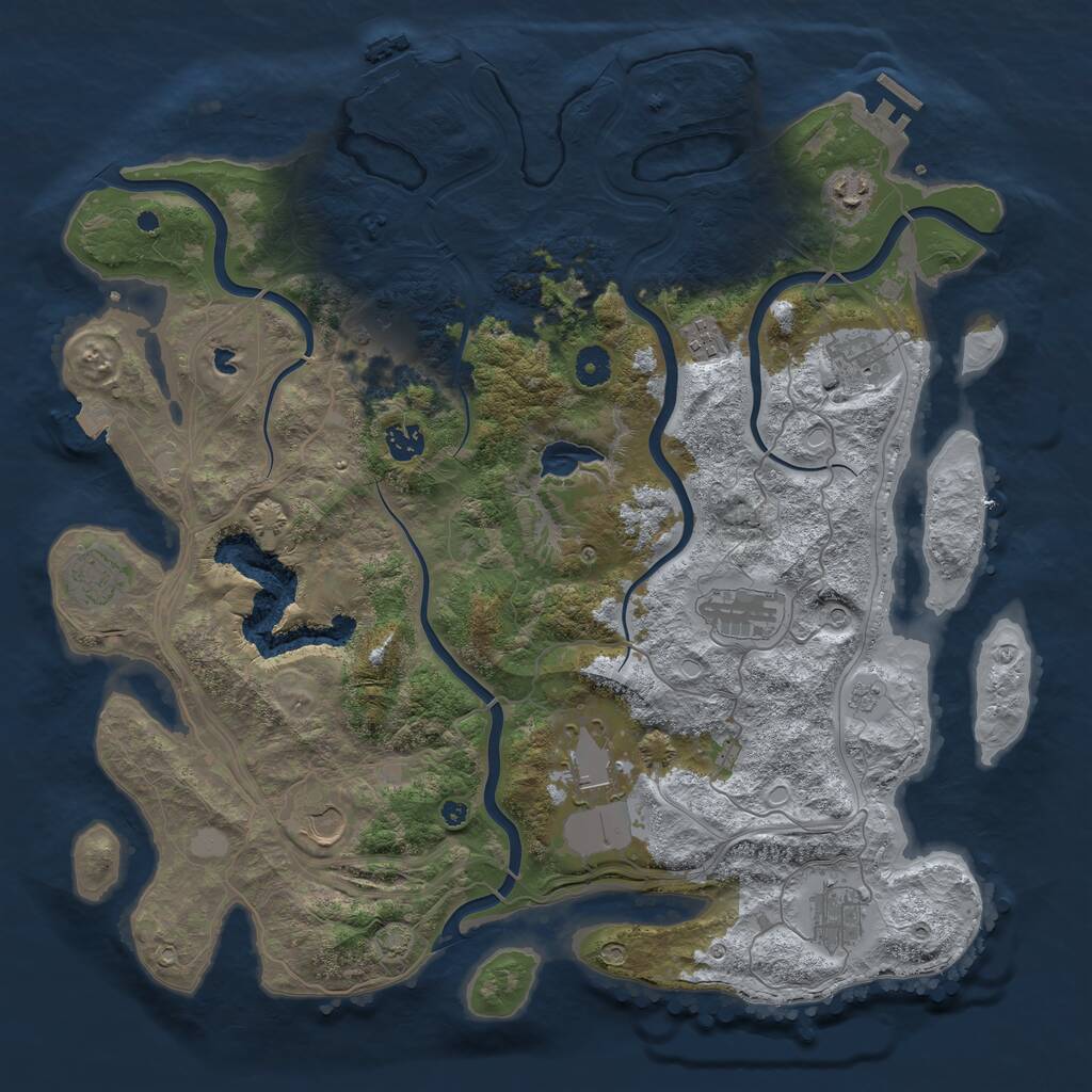 Rust Map: Procedural Map, Size: 4250, Seed: 12349986, 16 Monuments